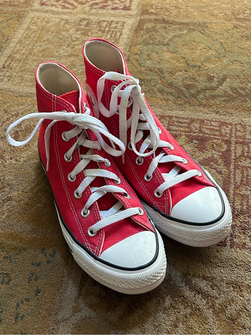 Converse Red Canvas High-Top Sneakers with White Accents